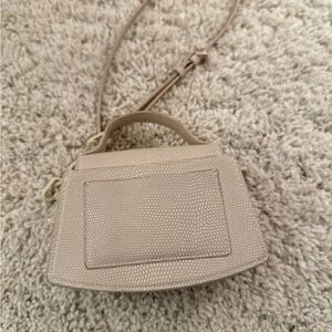 Zara Neutral Textured Crossbody Bag - Cream